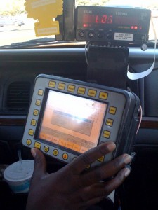 No Fare: This Redtop cabbie was cranky, as you can see the meter isn't running because the program kept crashing.