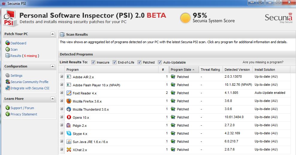 Secunia Personal Software Inspector -  10