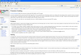 Página Wiki de Freedom Hosting en la página HiddenWiki la red Tor.