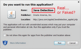 Java's security dialog box.