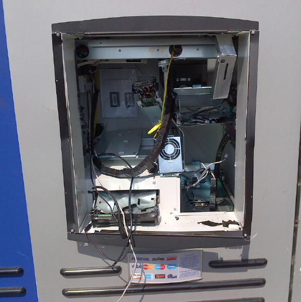 This thief-ravaged ATM is totaled.