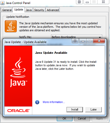 Java update download