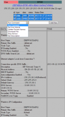 The botnet control panel entry for a hacked Dun & Bradstreet server