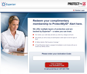 Experian 'protection' offered for Target victims.