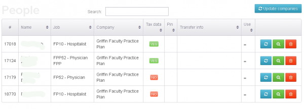 Griffin employee tax records, as recorded in the fraudsters' Web-based control panel.