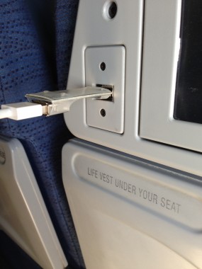 The USB Condom, in action at 35k feet.