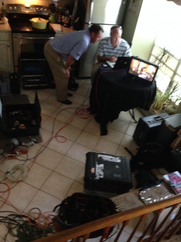 Film crew working for CBS, in my kitchen.
