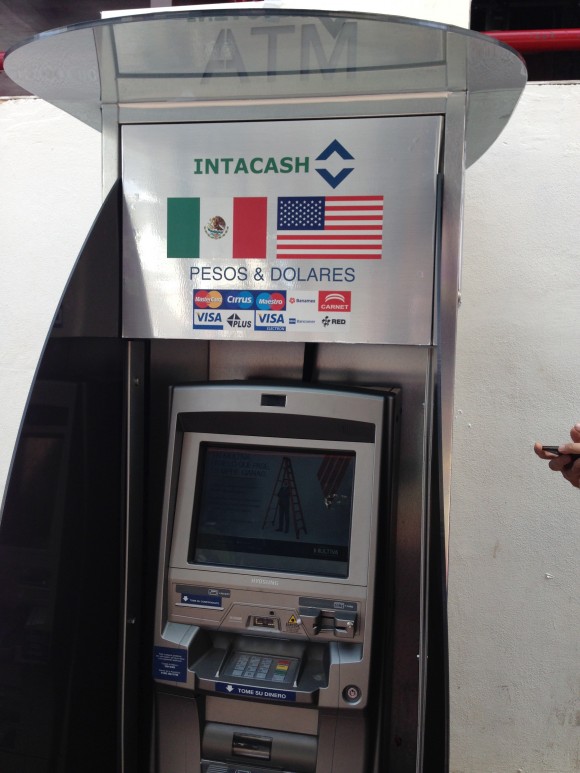 Intacash ATMs positively blanket downtown Cancun.