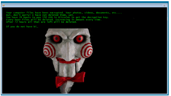 Part of the ransom note left behind by Jigsaw. Image: Bleepingcomputer.com