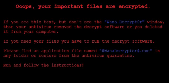 The ransom note left behind on computers infected with the Wanna Decryptor ransomware strain. Image: BleepingComputer.