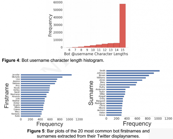 An analysis of the Twitter bot names used in the scheme. Graphic: ZeroFOX.