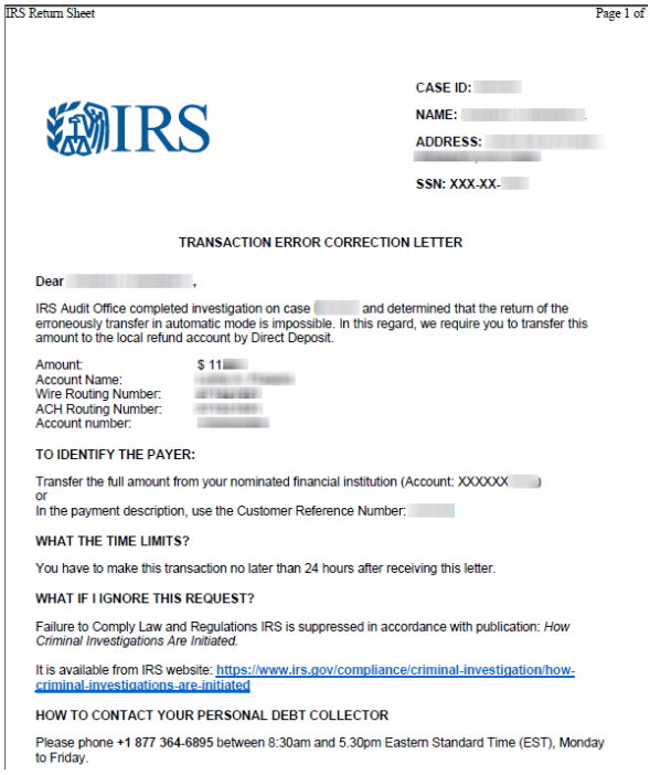 irs fraud alert