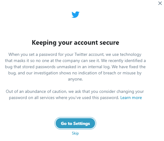 Twitter to All Users: Change Your Password Now!