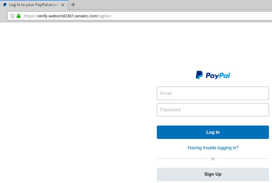 phishing website