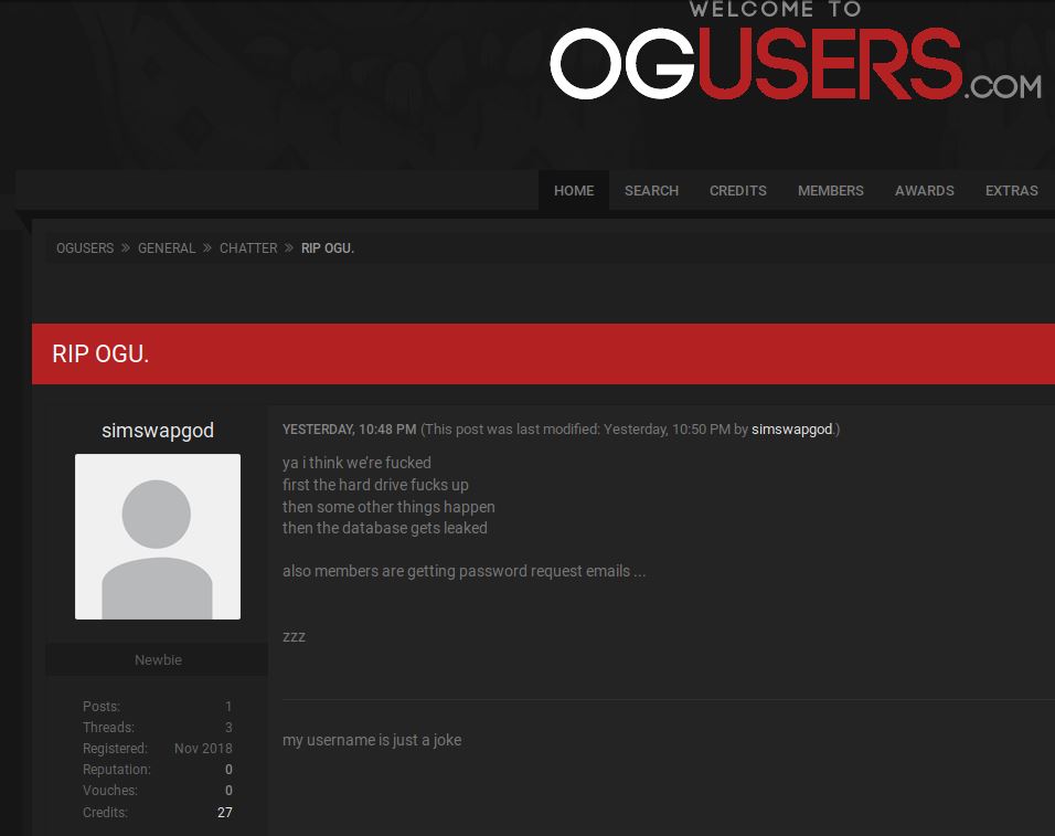 Account Hijacking Forum Ogusers Hacked Krebs On Security - free account with robux 2019