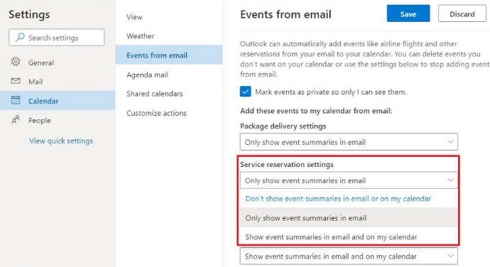 email and app accounts windows 10 holiday calenders