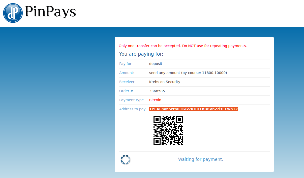 Phishing domains. Payment message