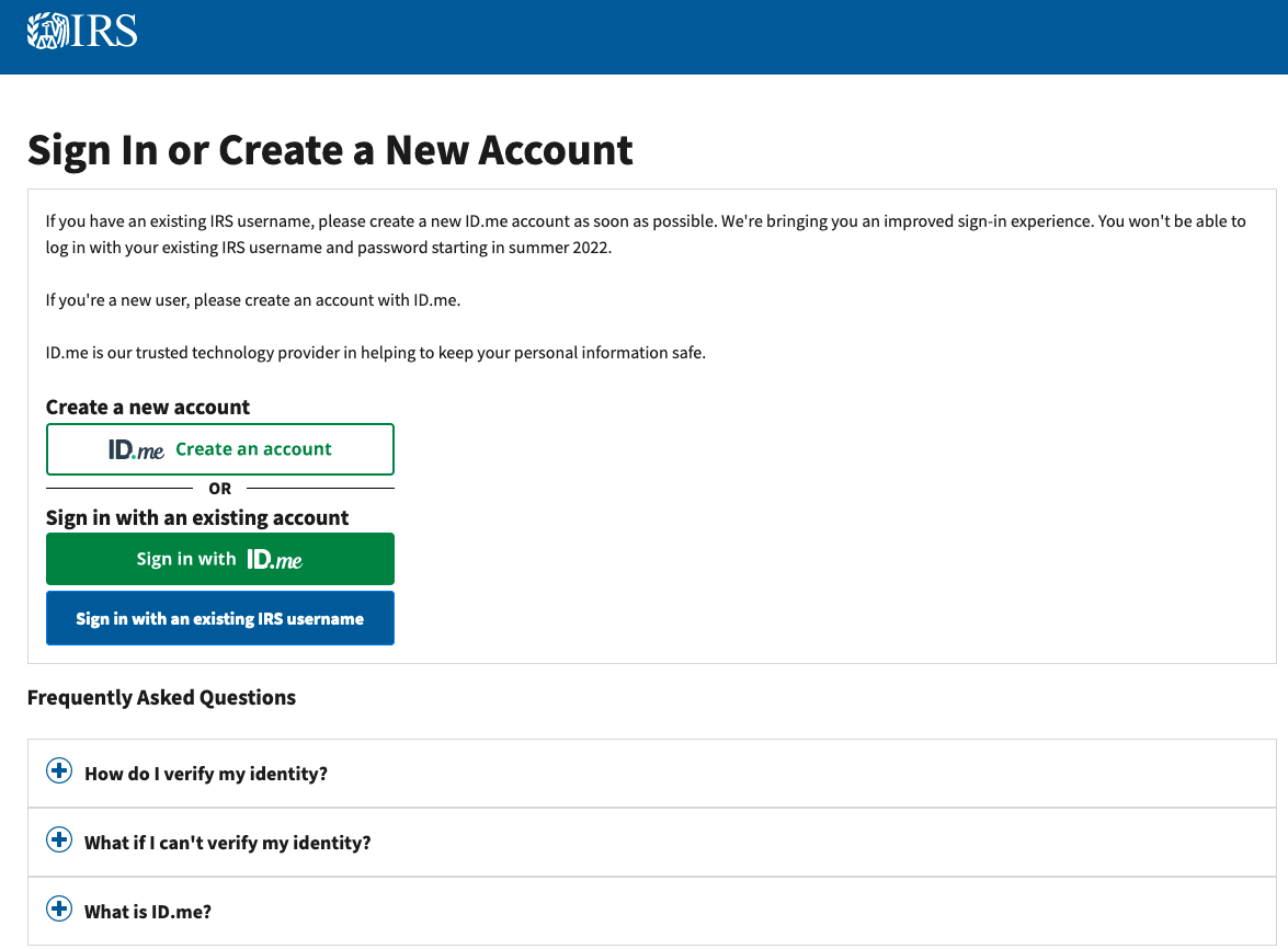 How To Log Into Your Irs Account Login pages Info