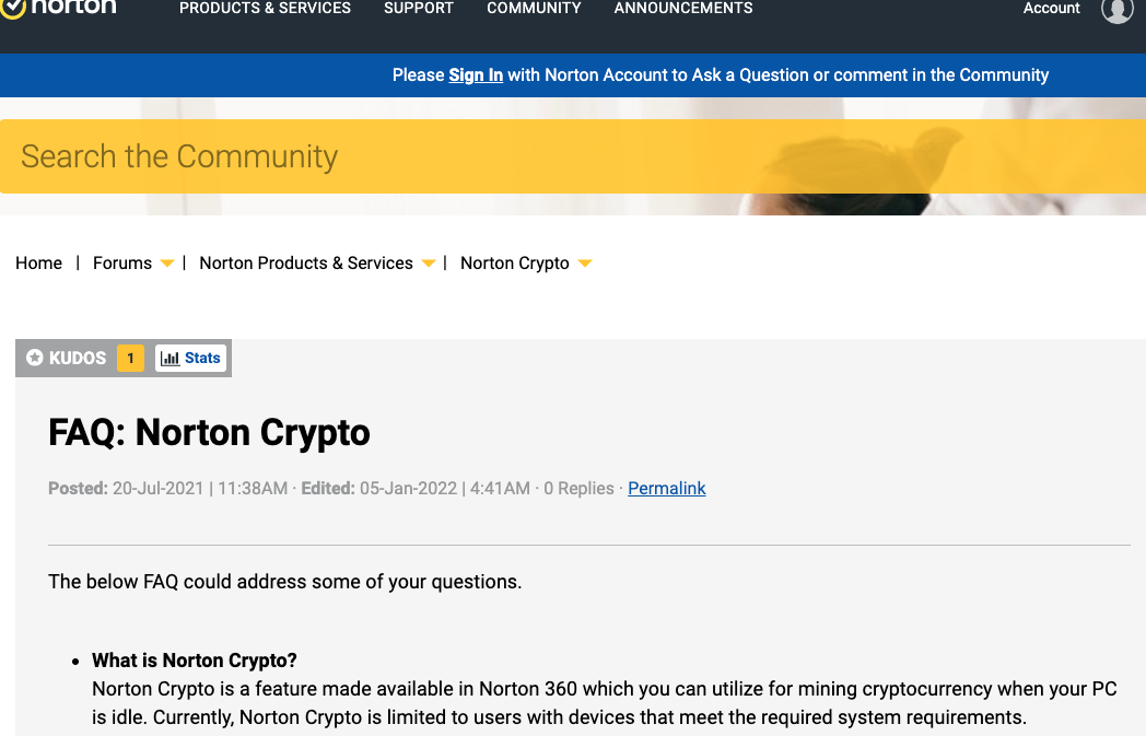 Norton 360 Now Comes With a Cryptominer