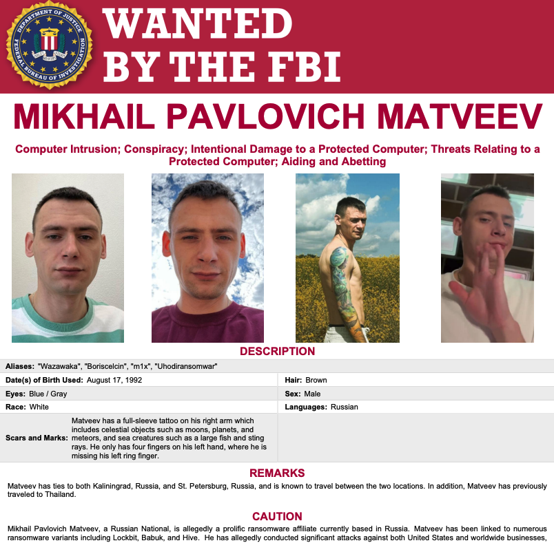 Russian Hacker “Wazawaka” Indicted for Ransomware