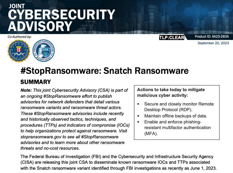 From Krebs on Security – A Closer Look at the Snatch Data Ransom Group